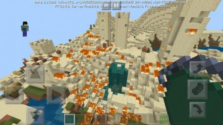 Игрок подорвал пустынную деревню с помощью гранаты TNT