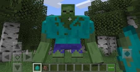 Ужасный зомби-мутант стоит прямо перед игроком