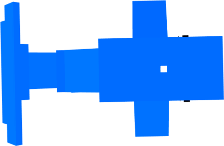 Представление вида сверху модели голубой акулы
