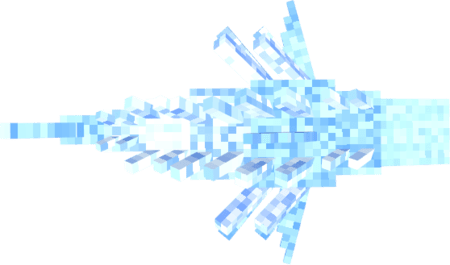 Вид сверху на модель ледяной акулы