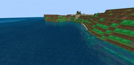 Пляж, состоящий из блоков изумрудов