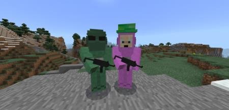 Два военных телепузика с автоматами