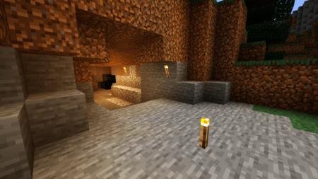 Различное освещение факелов в зависимости от освещённости неба