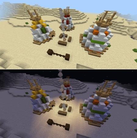 Три башни, представленные в дневное и ночное время игры