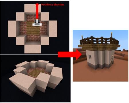 Построение дома в биоме Меса