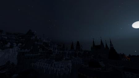 Реалистичное ночное небо с полной луной