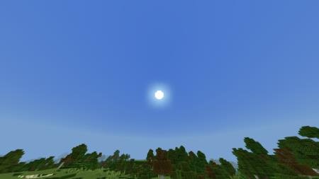 Яркое и круглое солнце в дневное время игры