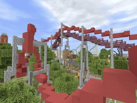 Дорожка из красных блоков в торп парке