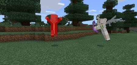 Ледяной паук сражается с мобом в тайге