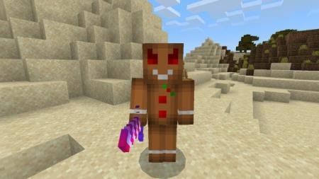 Пряничный монстр с рождественским мечом