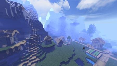 Мир Майнкрафт, получивший голубые оттенки
