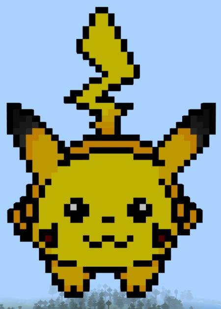 пикачу из блоков