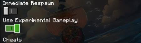 Включение режима Экспериментального режима в настройках игры