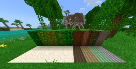 Представление новых блоков, добавляемых модом "Тропики"