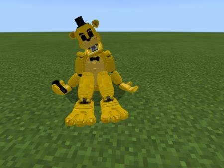 Большой и жуткий мишка Фредди жёлтого цвета