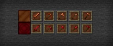 Представление медного блока и снаряжения, которое можно скрафтить из меди