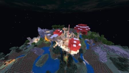 грибной островок сверху