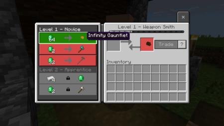 Торговля с кузнецом для приобретения перчатки бесконечности