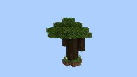 Небесный остров с большим тёмным дубом