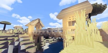 Небольшой мост над речкой и природа, насыщенная красками