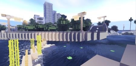 Взгляд на модернизированный город Майнкрафта с новыми шейдерами