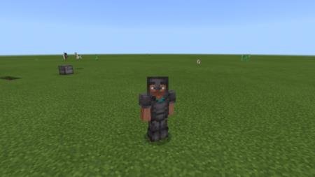 Игрок в полном комплекте брони Нижнего мира