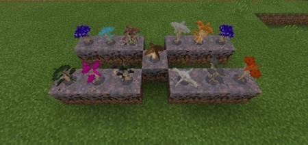 Представление 17 различных видов грибов, добавленных в грибной биом