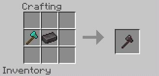 Крафт топора из руды Нижнего мира