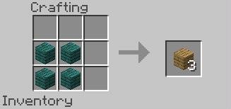 Рецепт крафта обычных деревянных блоков из зелёных деревянных блоков