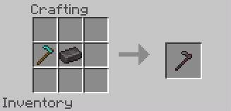 Крафт мотыги из руды Нижнего мира