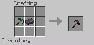 Крафт кирки из руды Нижнего мира