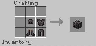 Крафт блока брони из руды Нижнего мира для быстрого надевания брони