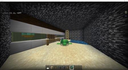 Игрок, перевоплотившийся в черепаху в комнате с бассейном