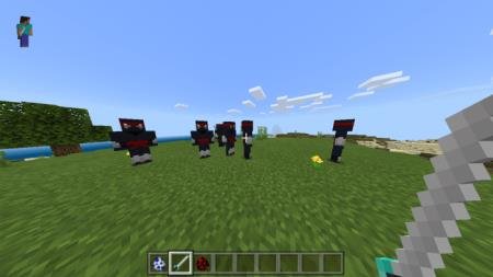 Игрок с катаной против нескольких ниндзя