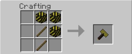 Крафт молота из предупреждающих блоков