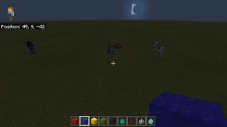 Мобы сражаются друг с другом на фоне луне