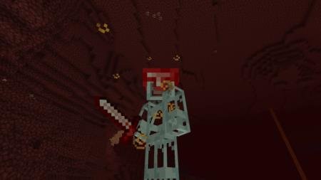 Игрок, снаряжённый рубиновым мечом и рубиновым шлемом