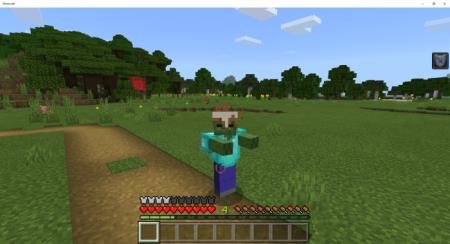 Игрок на тропинке с прокачанным навыком брони