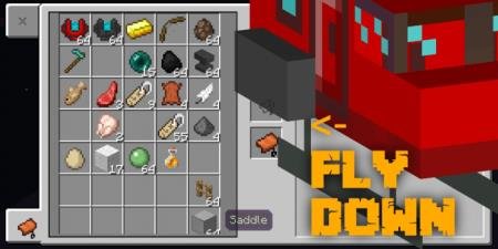 Оборудование миникоптера седлом на первый слот для возможности полететь вниз