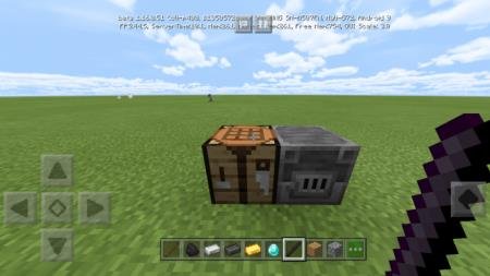 Игрок с обсидановой палкой возле верстака