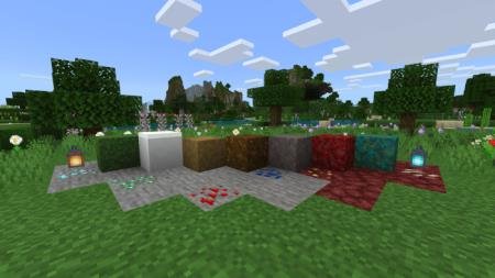 Улучшенные блоки всех представленных в Minecraft трав