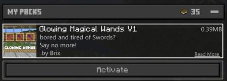 Установка пакета "Горящие магические палочки"