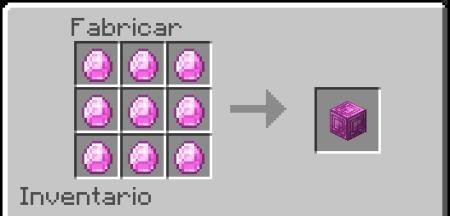 Рецепт превращения 9 блоков руды розового сапфира в блок розового сапфира