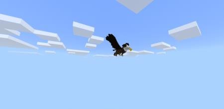 Грифон летит высоко в облаках Майнкрафт