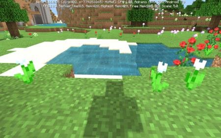 Тень Стива, падающая на блоки земли без каких-либо разрывов между ними