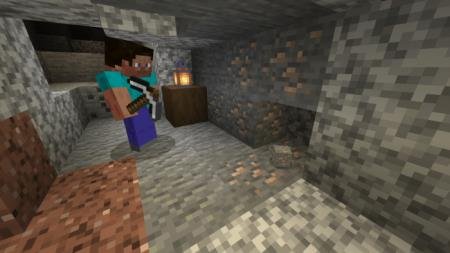 Стив собирается быстро добыть руду