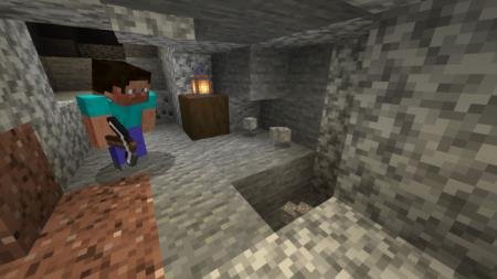 Стив разрушил и добыл много руды за короткое время