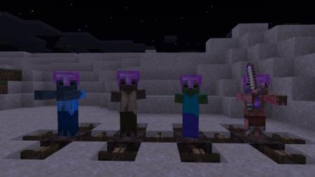 Все виды зомби, снаряжённые в шлемы из розового сапфира