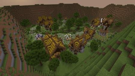 Красивый вид на заспауненную деревню викингов