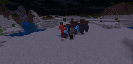 Носорог, одетый в броню сражается с враждебными мобами